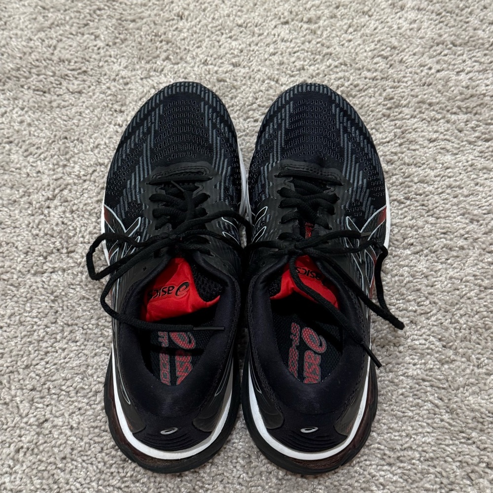 ASICS Men's Black and Red Athletic Shoes